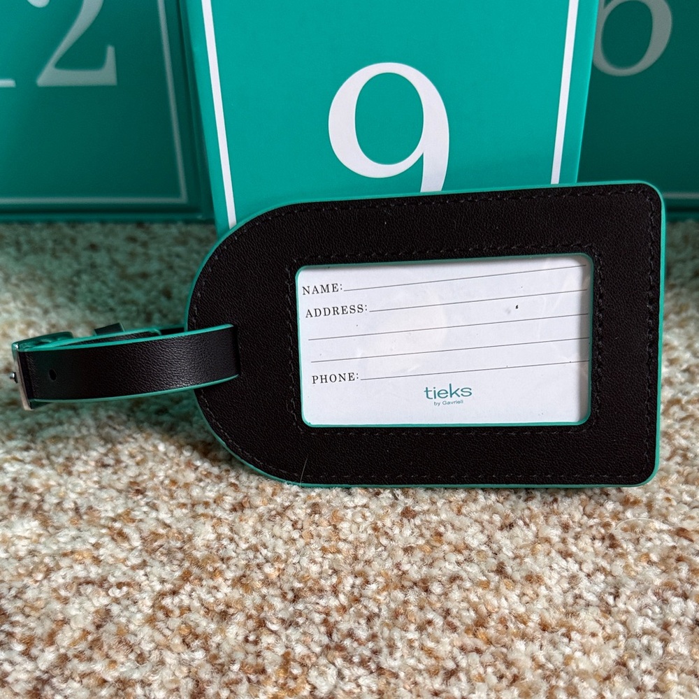 Tieks Black and Teal Travel Tag